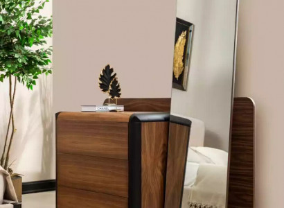 Beautiful modern dresser with mirror in elegant brown